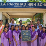 Students and teachers of a Hyderabad government school celebrating after being shortlisted among the Top 10 finalists for the World's Best School Prizes 2026.